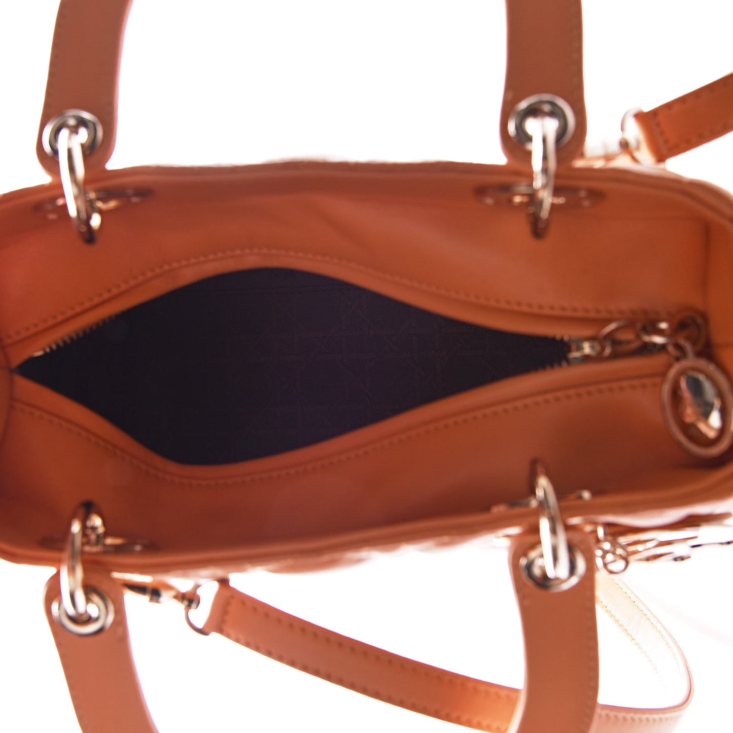 Lambskin Cannage Medium Lady Dior Orange