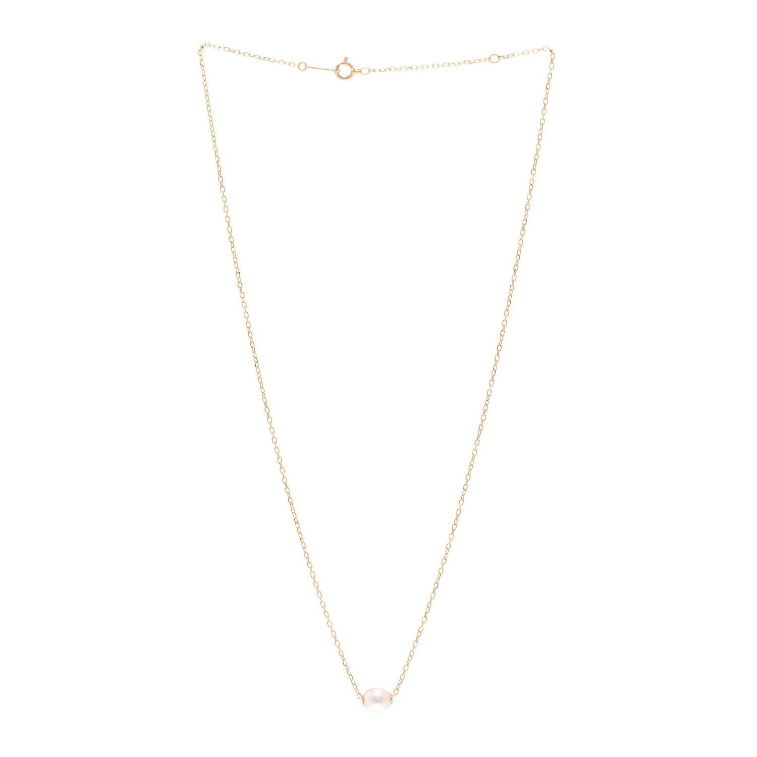 Mikimoto 18K Yellow Gold Akoya Pearl 6mm Single Pendant Necklace 3 of 5