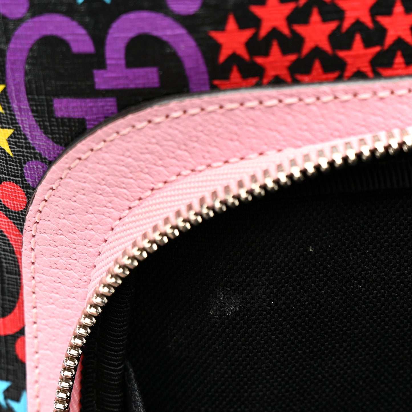 GG Supreme Monogram Psychedelic Small Day Backpack Black Multicolor Sugar Pink