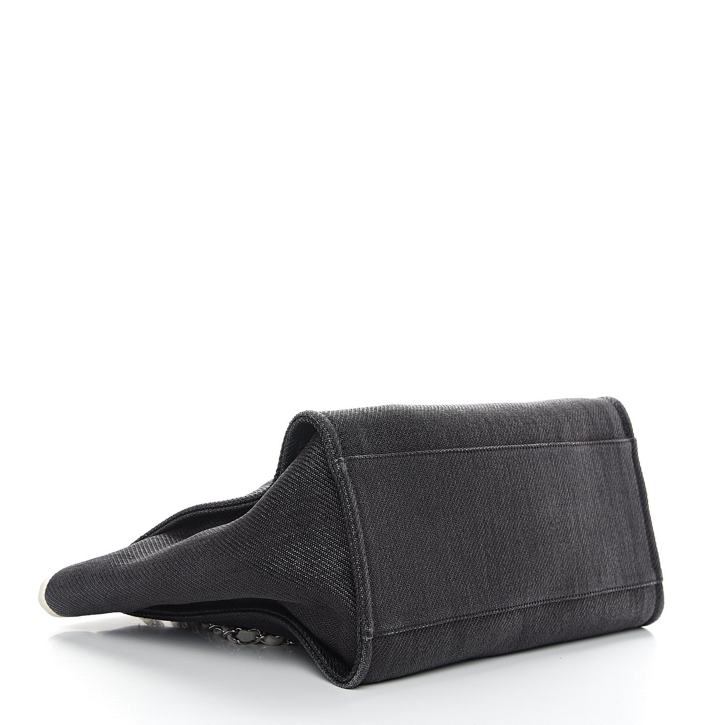 Canvas Large Deauville Tote Black White