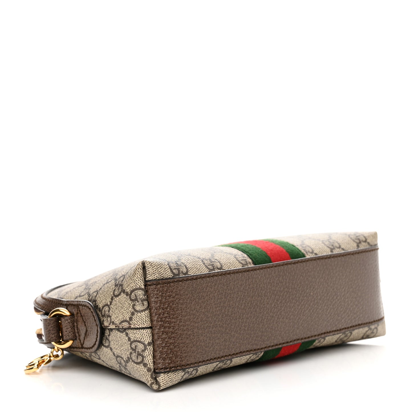 GG Supreme Monogram Textured Dollar Calfskin Web Small Ophidia Dome Shoulder Bag Beige Ebony New Acero