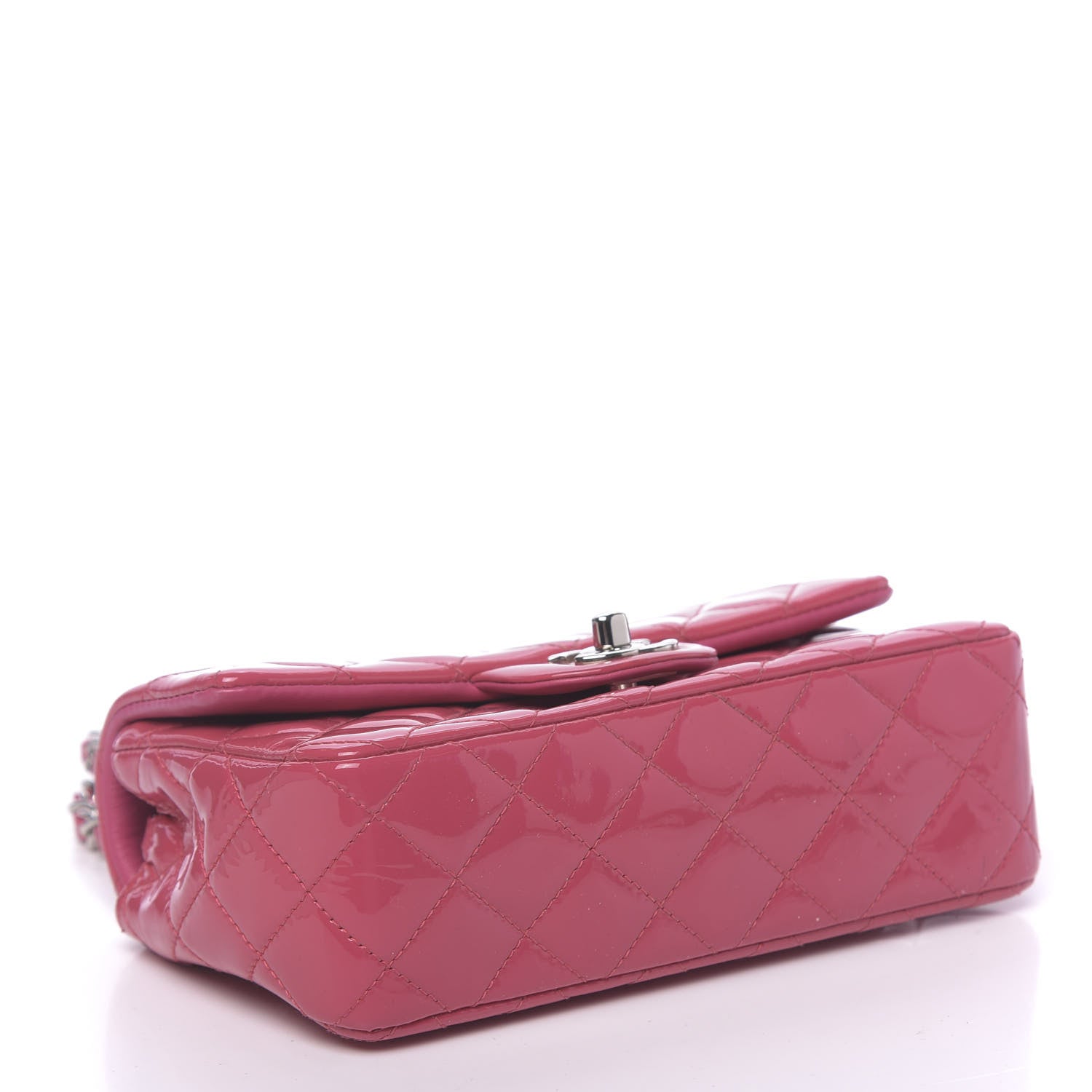 Chanel Patent Quilted Mini Rectangular Flap Fuchsia 4 of 11