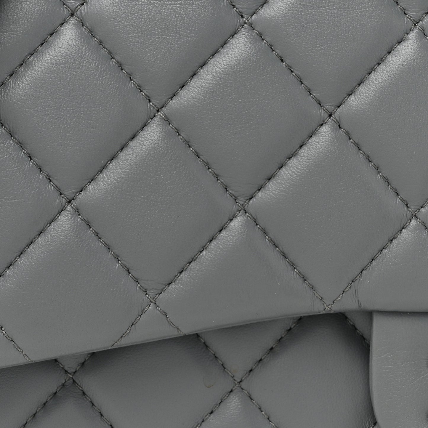 Lambskin Large Around Pockets Flap Dark Grey