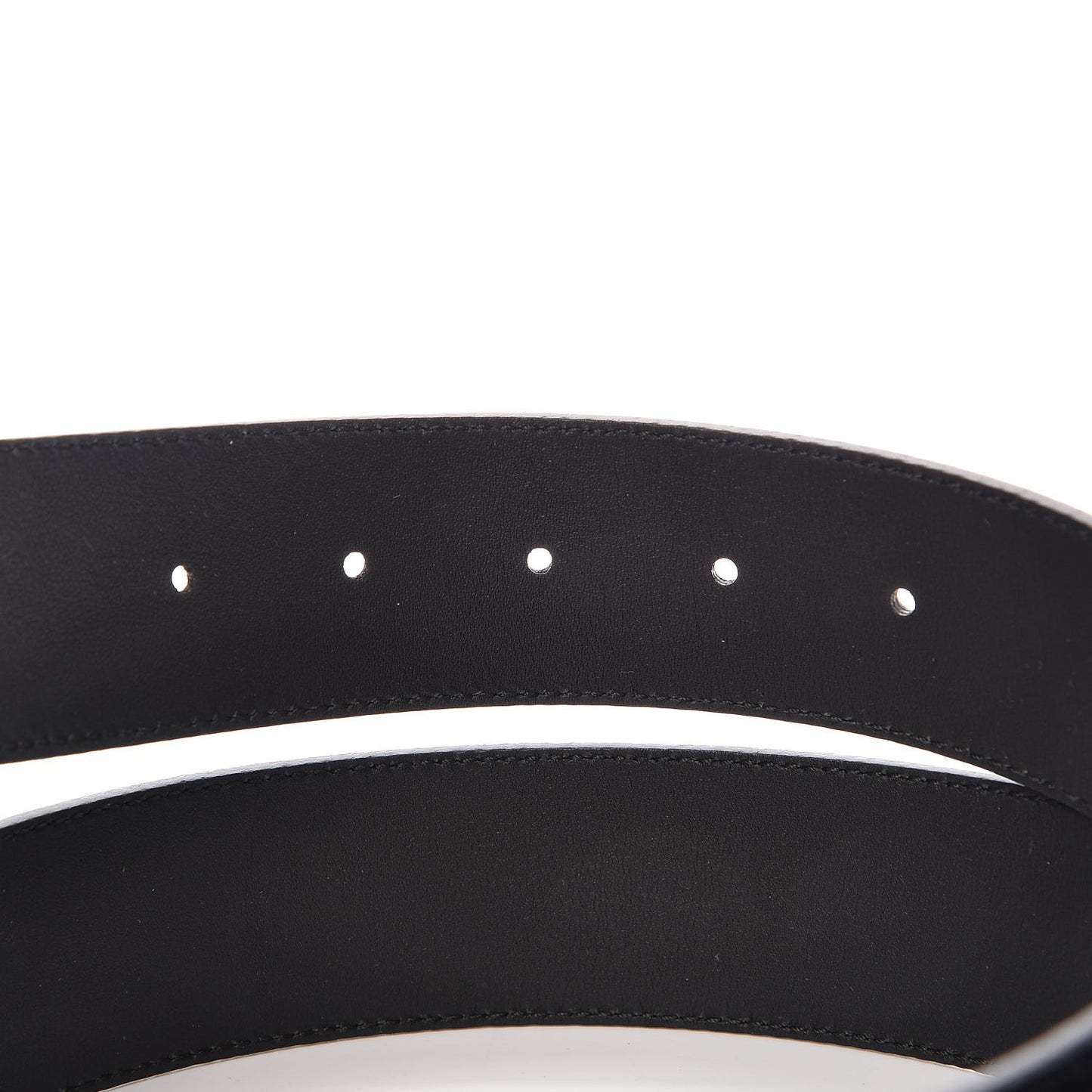 Textured Dollar Calfskin Nickel Double G 40mm Belt 85 34 Black