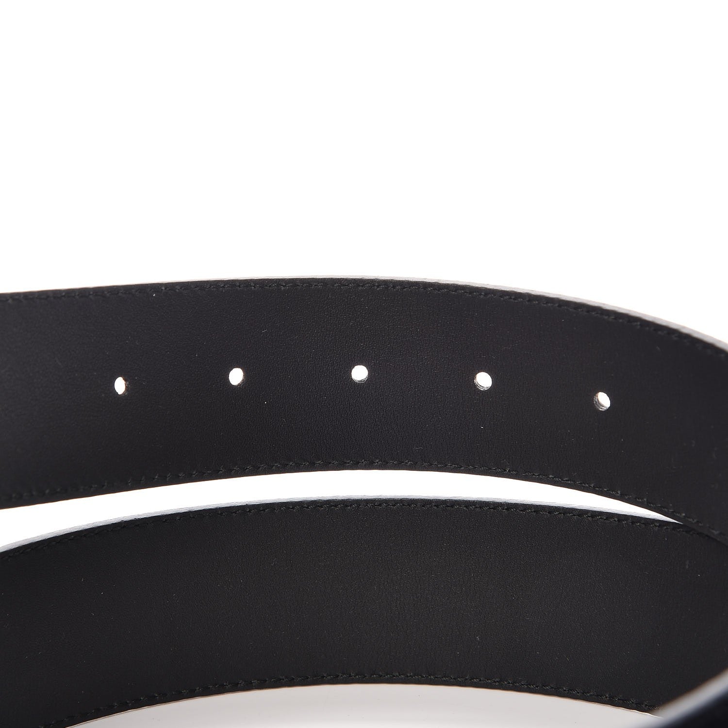 Gucci Textured Dollar Calfskin Nickel Double G 40mm Belt 85 34 Black 5 of 6