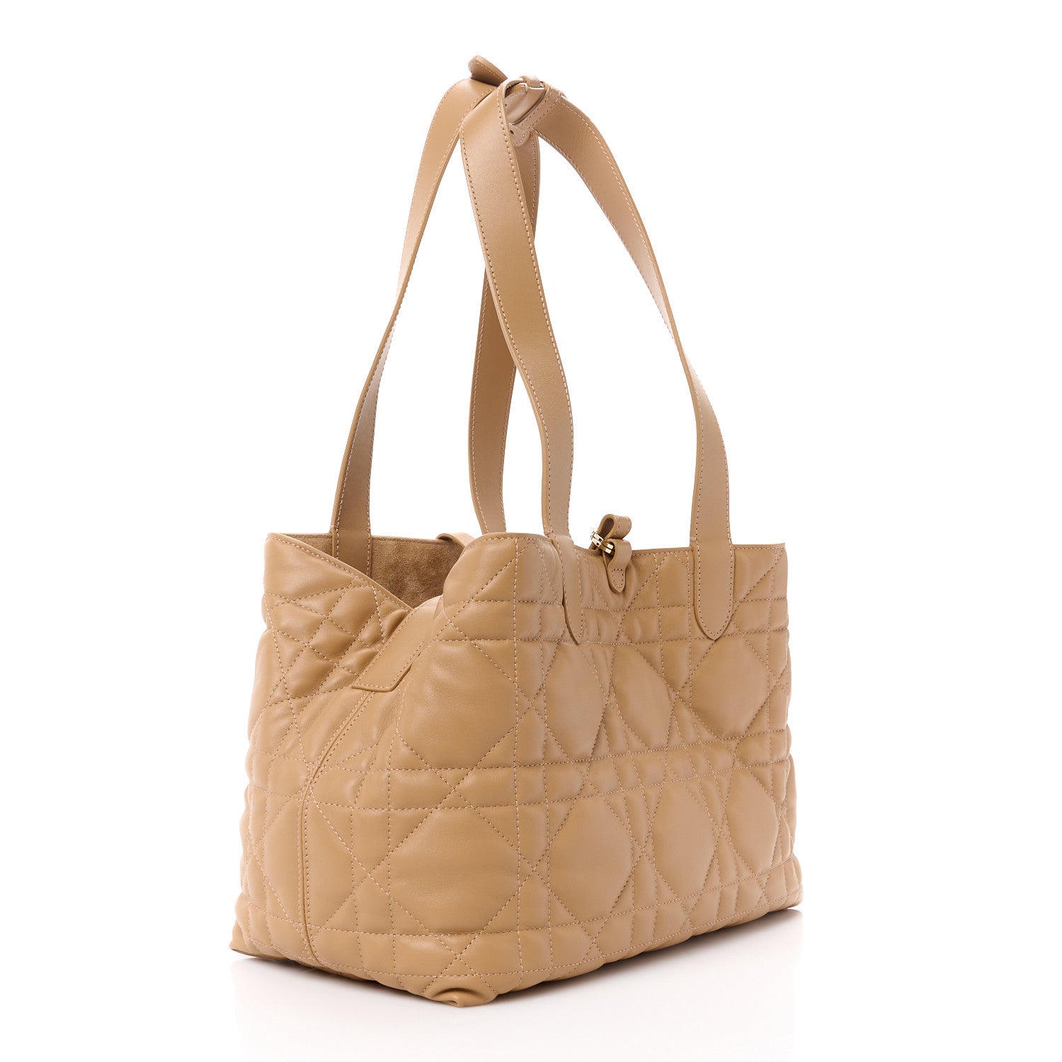 Christian Dior CHRISTIAN DIOR Calfskin Macrocannage Medium Toujours Tan 4 of 14