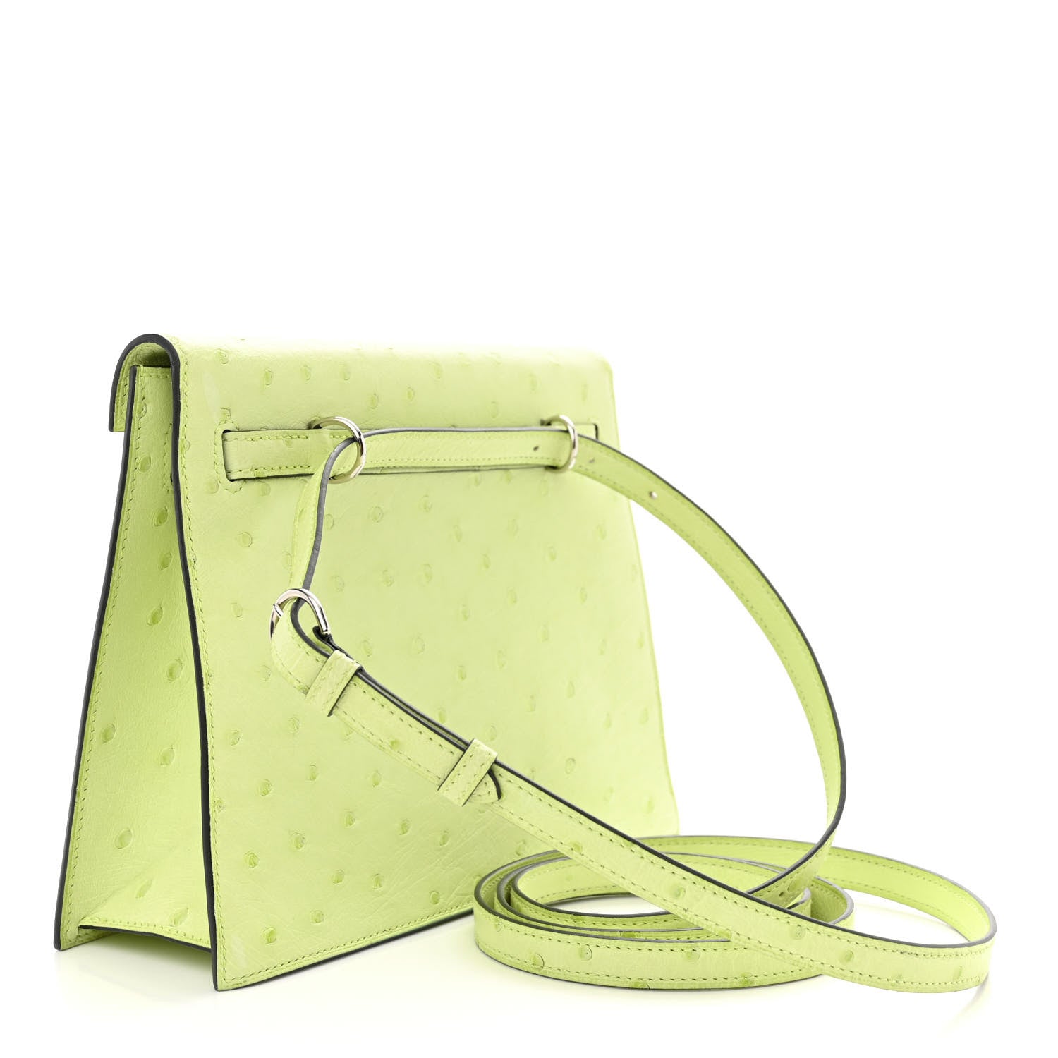 Hermes Ostrich Kelly Danse II Belt Bag Jaune Bourgeon 3 of 10