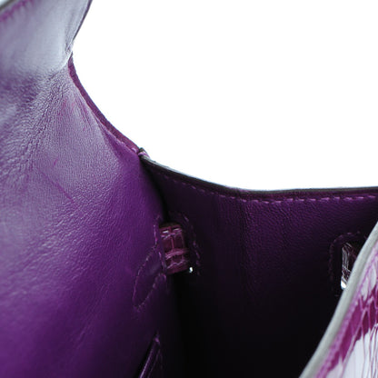 Hermes Shiny Alligator Kelly Pochette Violet 11 of 21