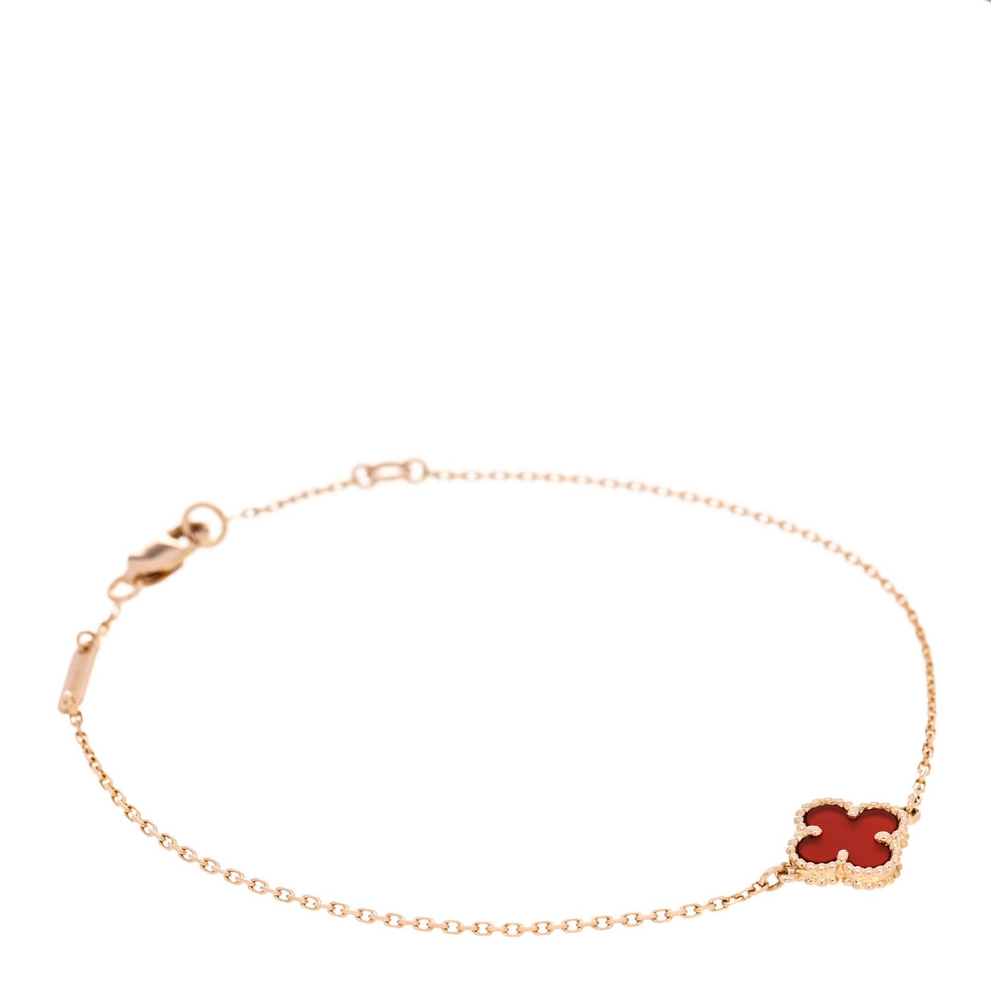 18K Rose Gold Carnelian Sweet Alhambra Bracelet