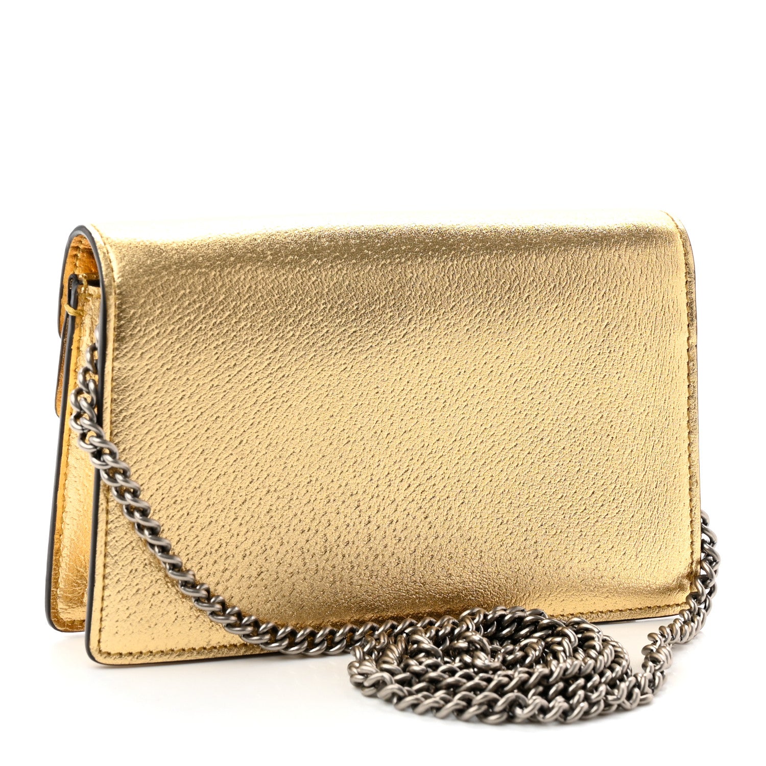 Gucci Metallic Textured Calfskin Crystal Mini Dionysus Shoulder Bag Gold 3 of 8