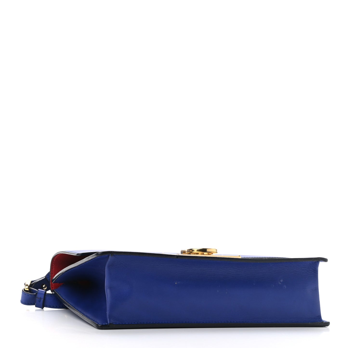 Smooth Calfskin Aileen Gancio Lock Shoulder Bag Blue