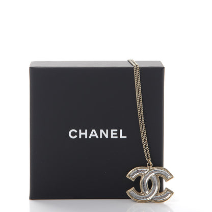 Chanel Enamel CC Pendant Necklace Gold Silver 8 of 8