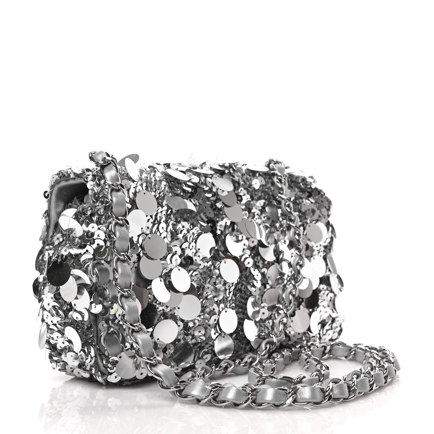 Chanel Sequin Mini Rectangular Flap Silver 3 of 9