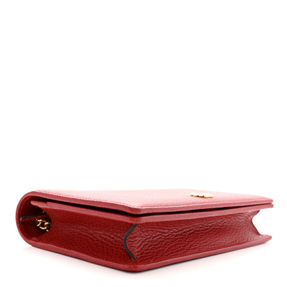 Gucci Dollar Calfskin Mini GG Marmont Chain Wallet Hibiscus Red 4 of 9