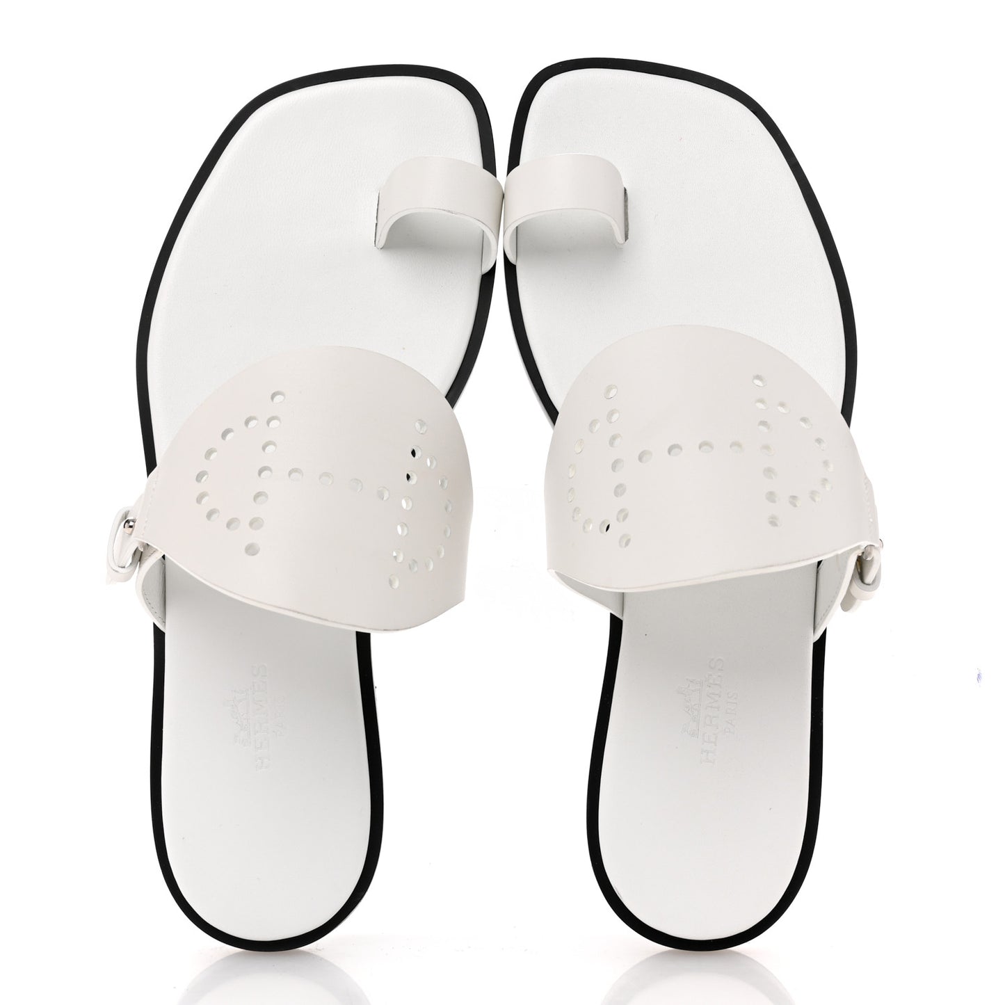Calfskin Perforated Hera Sandals 38 White