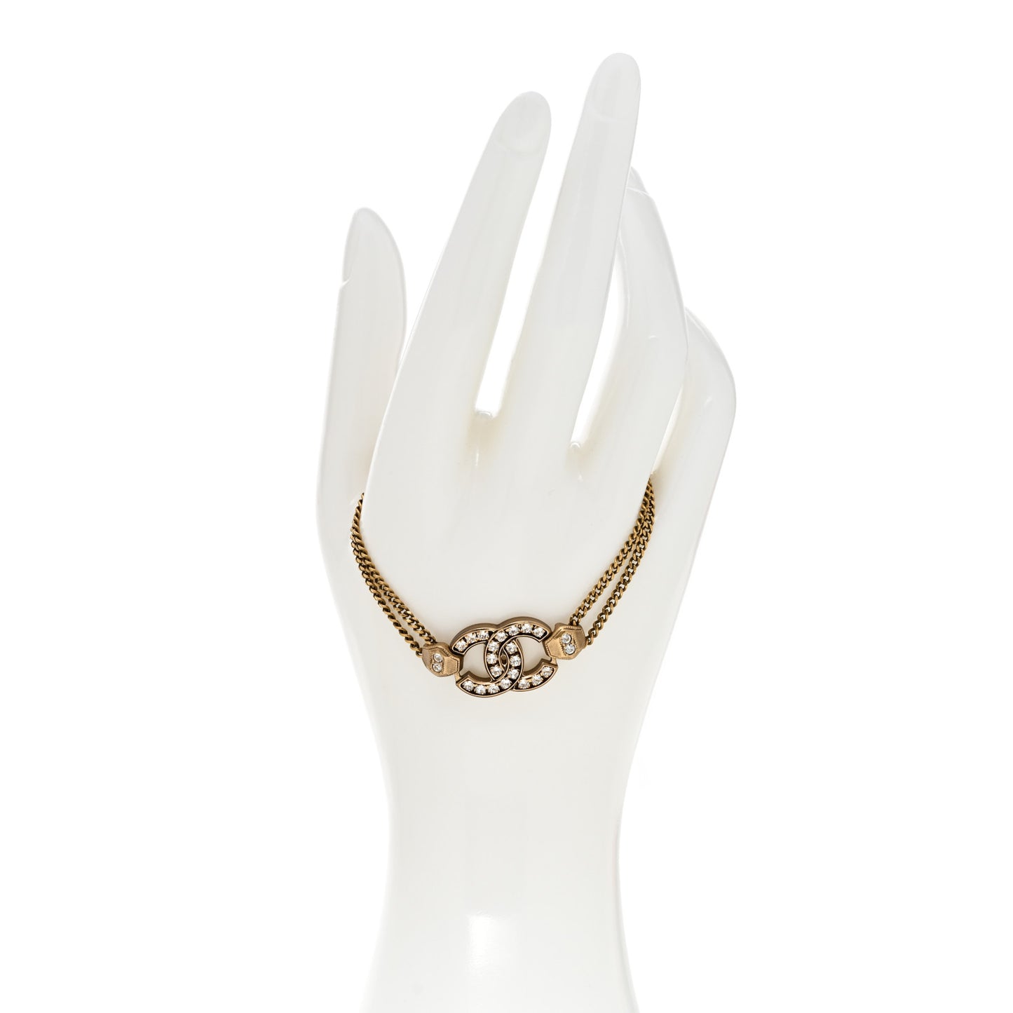 Crystal CC Chain Link Bracelet Aged Gold