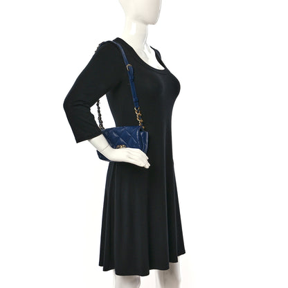 Chanel Goatskin Quilted Chanel 19 Waist Bag Dark Blue 2 of 11