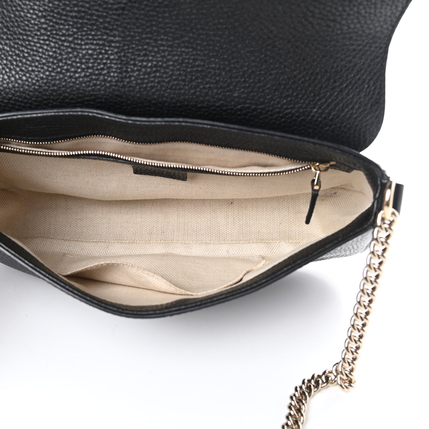 Gucci Pebbled Calfskin Medium Soho Flap Crossbody Black 5 of 10