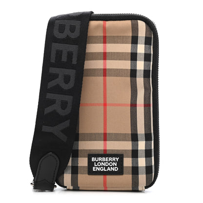 Burberry Nylon Vintage Check Phone Bag Archive Beige 1 of 8