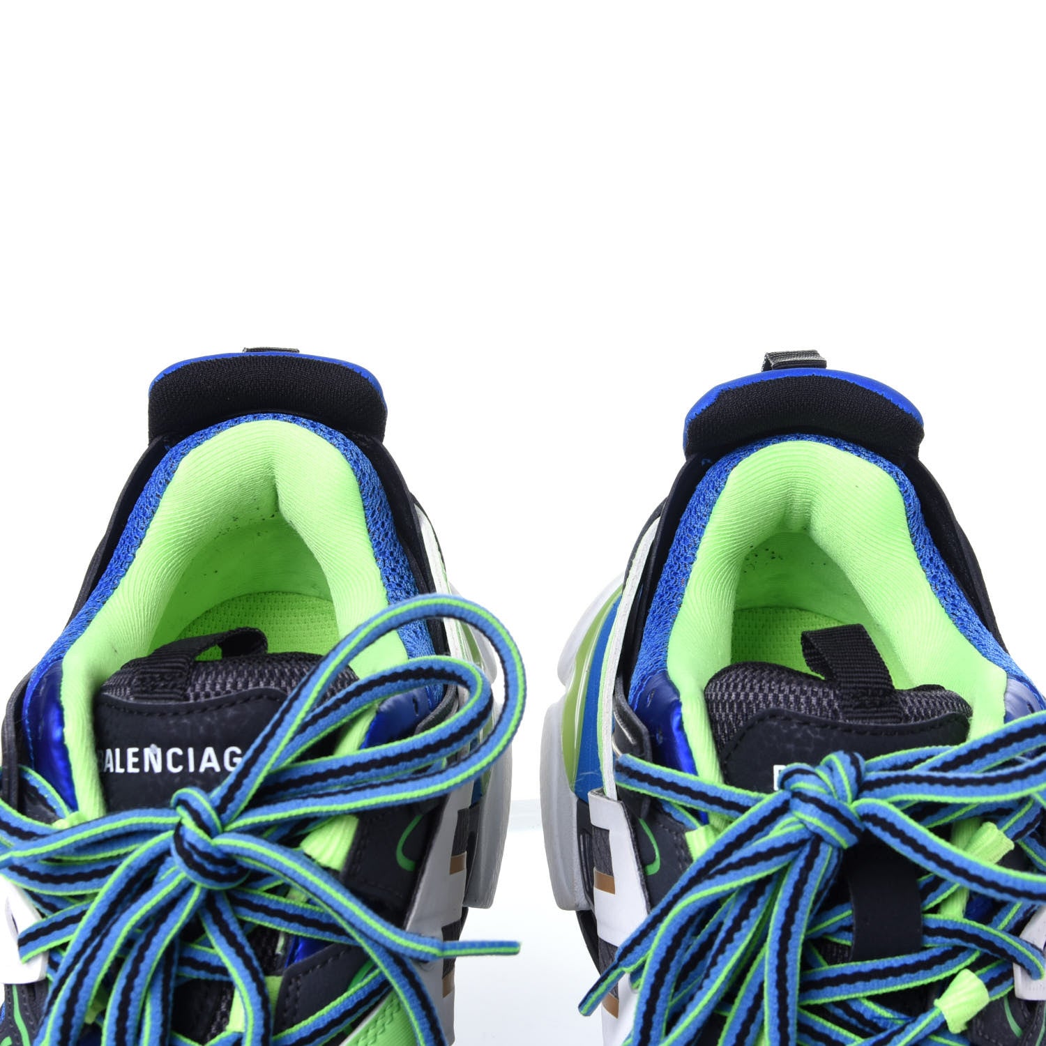 Balenciaga Mesh Nylon Mens Track Sneakers 39 Black Blue Green 10 of 10