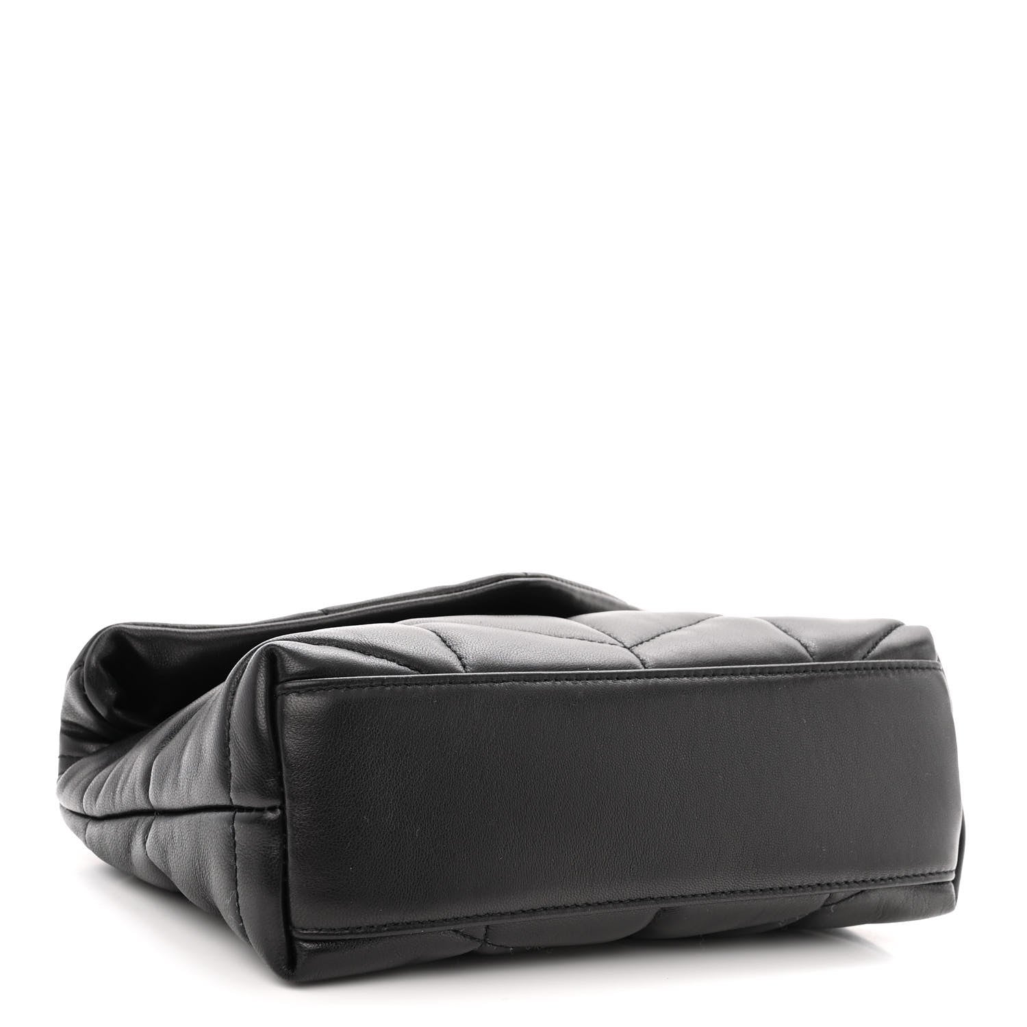 Saint Laurent Lambskin Quilted Toy Loulou Puffer Monogram Chain Satchel Black 4 of 9