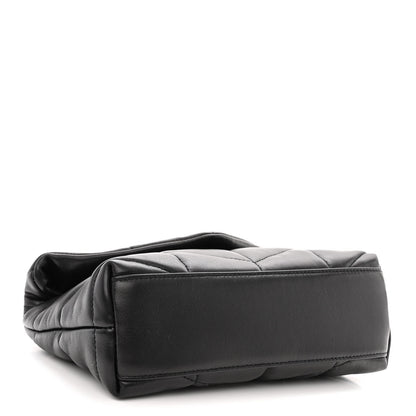 Saint Laurent Lambskin Quilted Toy Loulou Puffer Monogram Chain Satchel Black 4 of 9