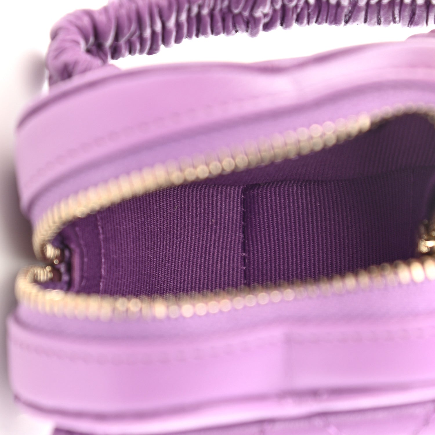 Chanel Lambskin Quilted CC In Love Heart Zipped Arm Coin Purse Purple 5 of 8