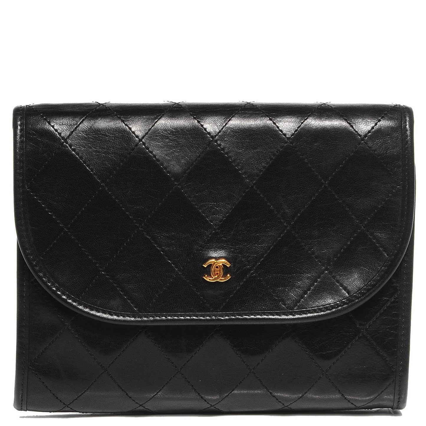 Lambskin Quilted Mini Evening Flap Black