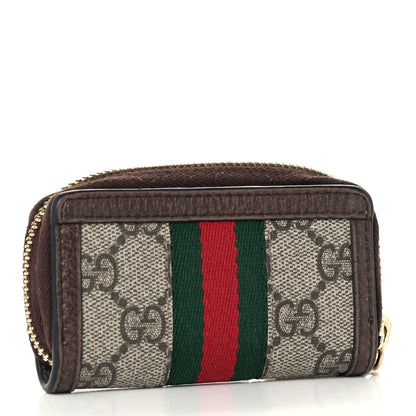 Gucci GG Supreme Monogram Web Ophidia Zip Around Key Case Beige New Acero 3 of 8
