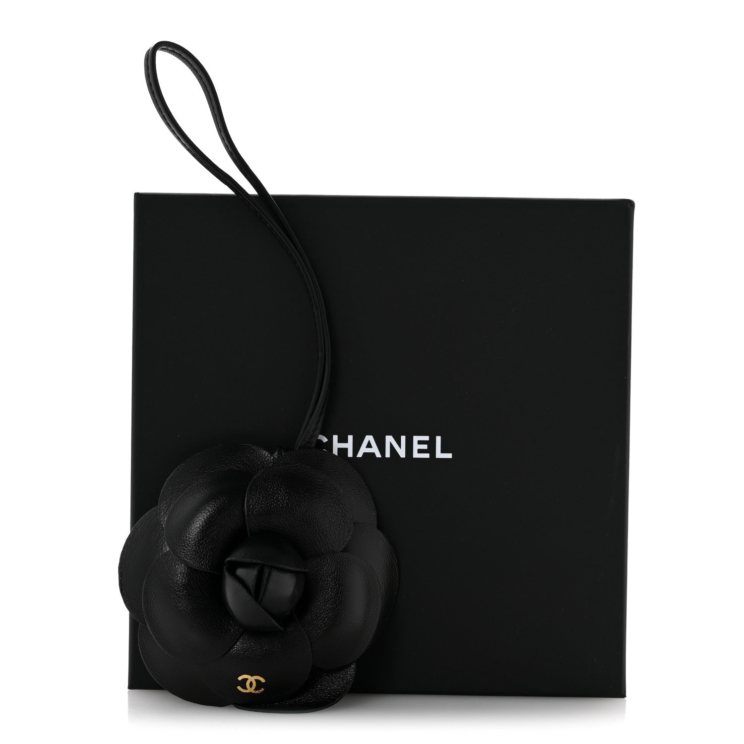 Chanel Lambskin Camellia Mini Bag Charm Black 5 of 5