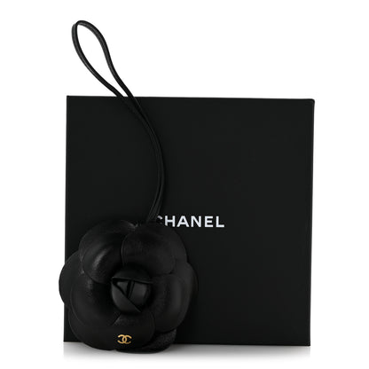Chanel Lambskin Camellia Mini Bag Charm Black 5 of 5