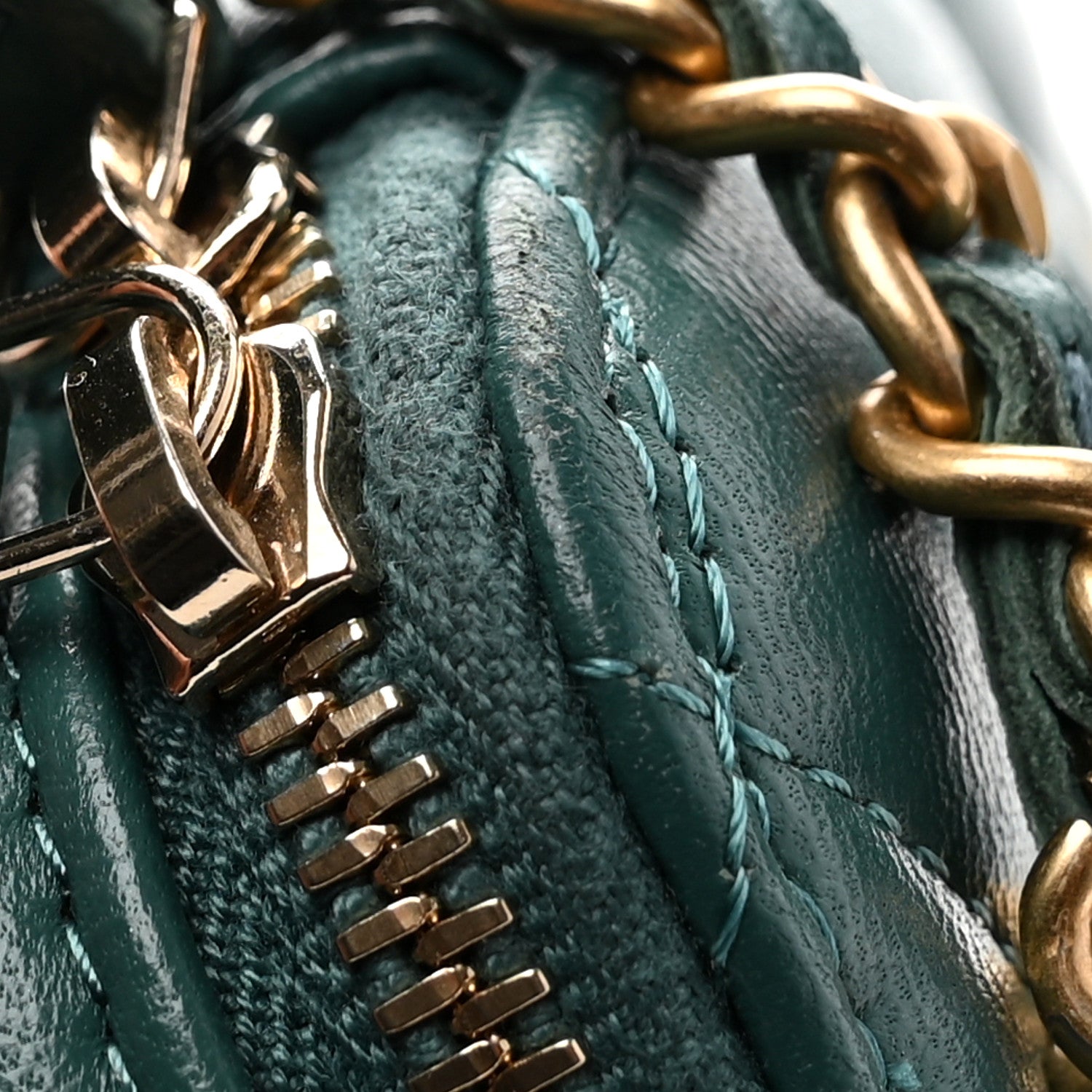 Chanel Lambskin Quilted Top Handle Mini Vanity Case With Chain Green 12 of 12