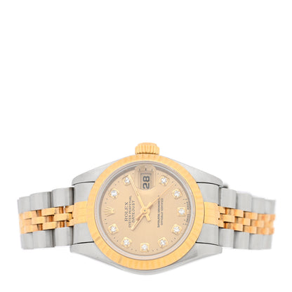 Rolex Stainless Steel 18K Yellow Gold Diamond 26mm Oyster Perpetual Datejust Watch Champagne 69173 2 of 4