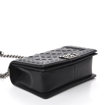 Chanel Caviar Stitched Medium Boy Flap Blue 4 of 14