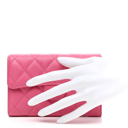 Chanel Caviar Quilted Medium Flap Wallet Pink 2 of 7