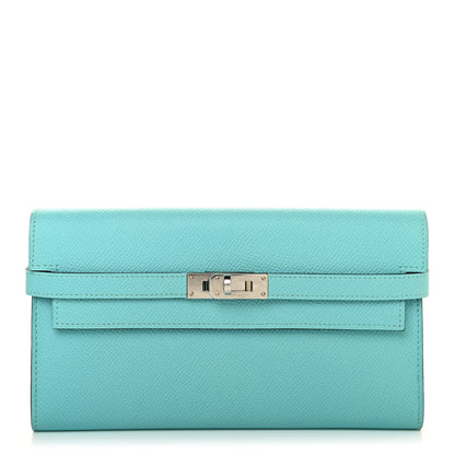 Hermes Epsom Kelly Longue Wallet Bleu Atoll 1 of 4
