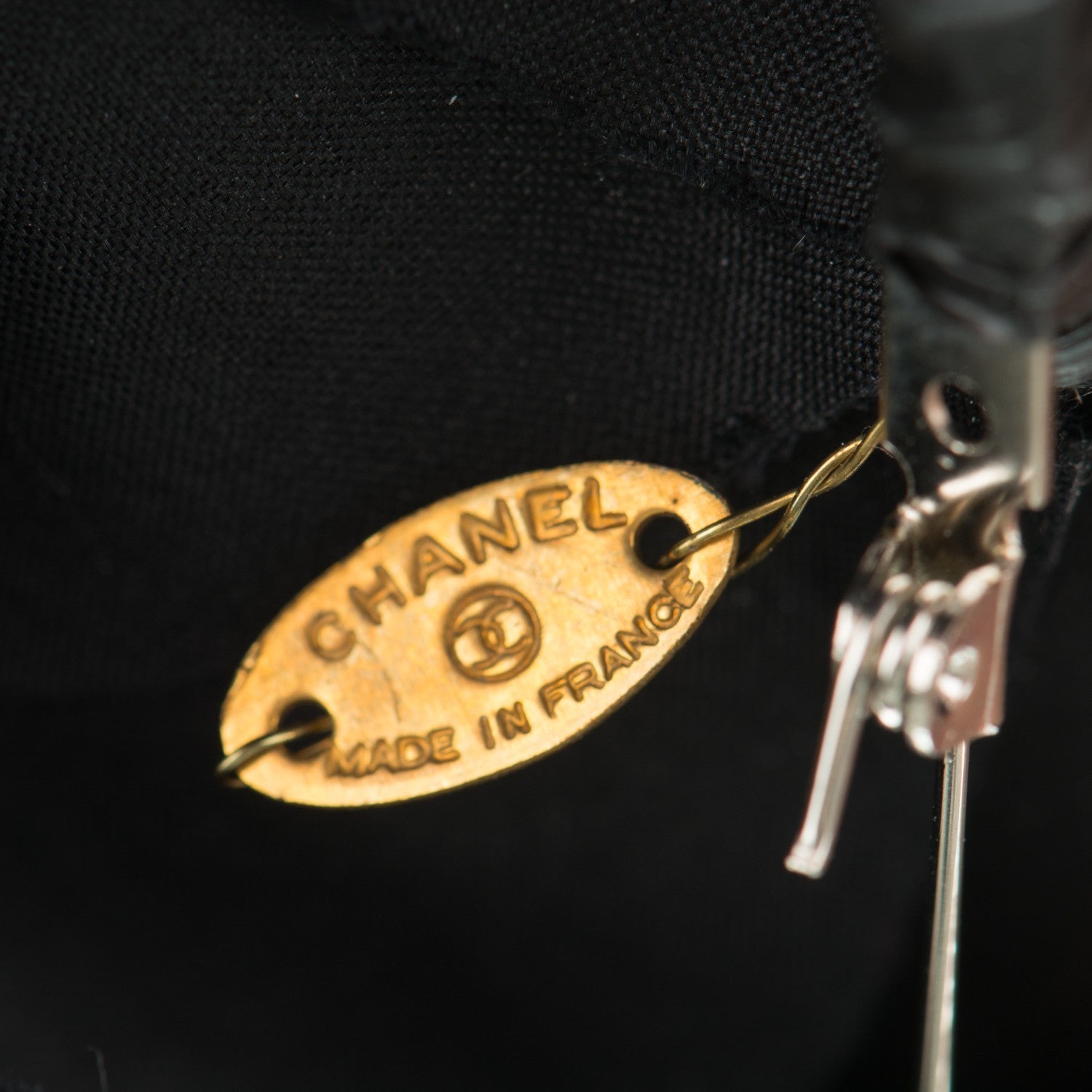 Chanel Velvet Camellia Brooch Pin Black 4 of 4