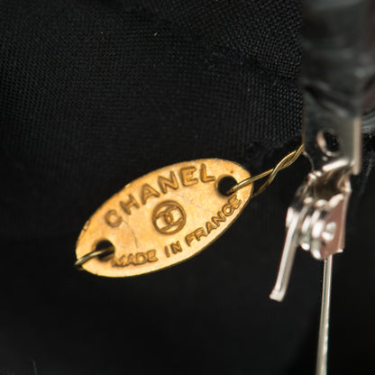 Chanel Velvet Camellia Brooch Pin Black 4 of 4