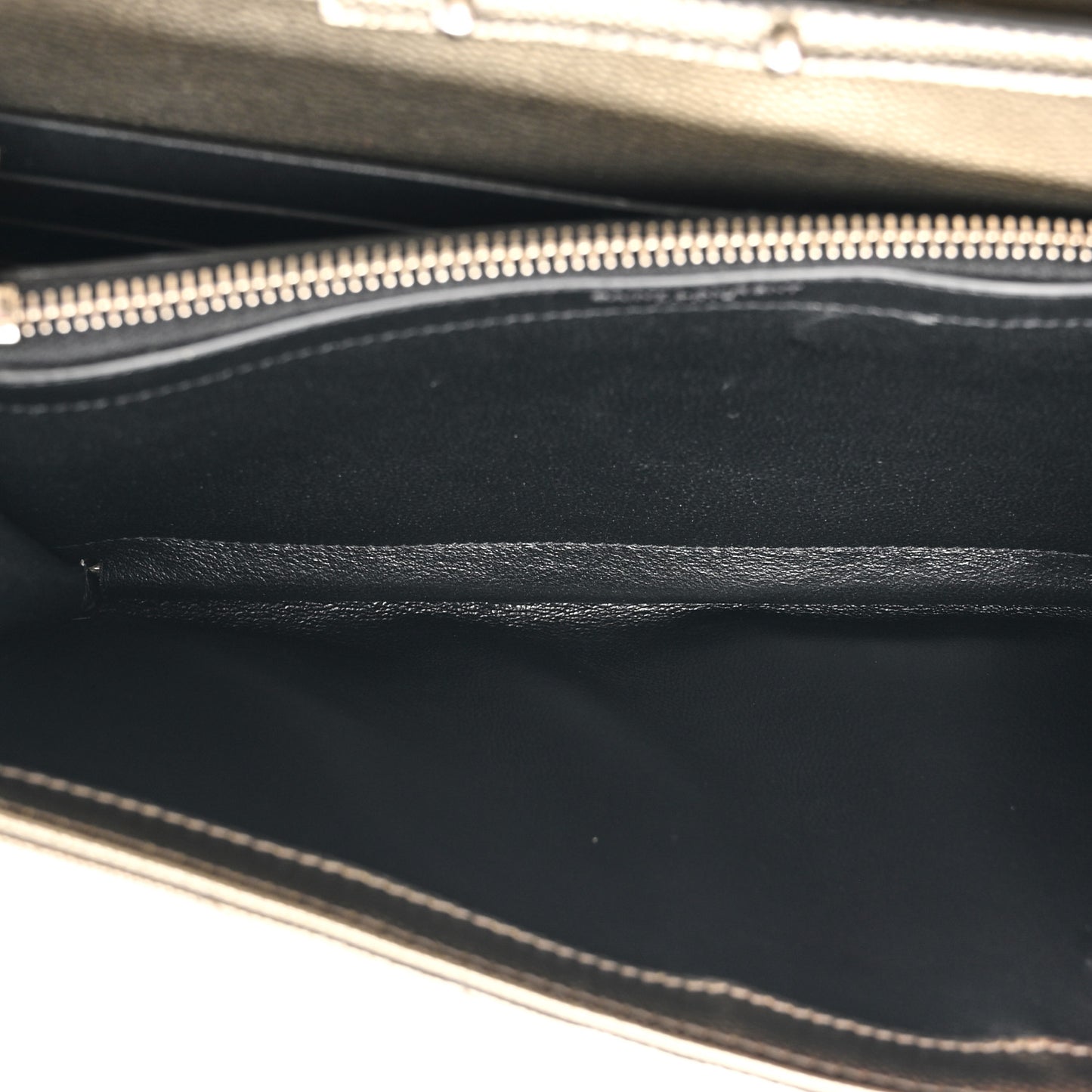 Metallic Grain De Poudre Matelasse Chevron Monogram Chain Wallet Piombo