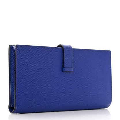 Hermes Epsom Bearn Gusset Wallet Bleu Electrique 3 of 9