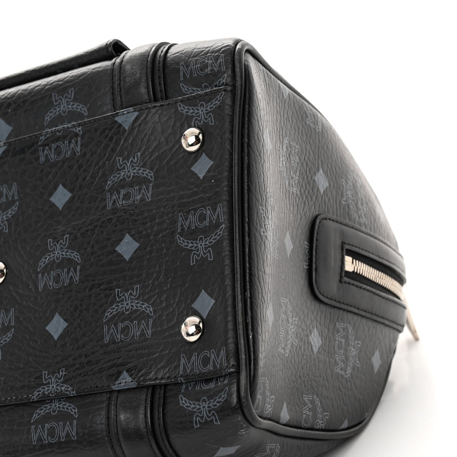 MCM Visetos Small Boston Bag Black 9 of 10