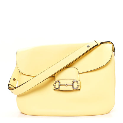 Gucci Calfskin Large Aura Horsebit 1955 Shoulder Bag Butter 1 of 9