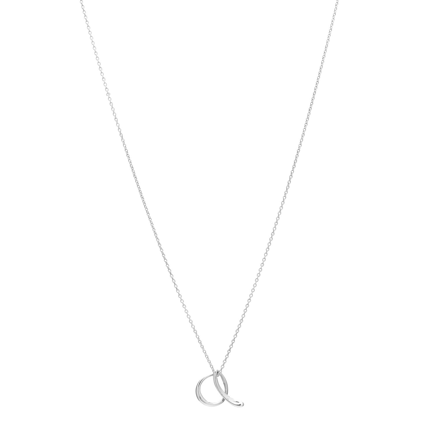 Tiffany Sterling Silver Elsa Peretti Letter A Pendant Necklace 1 of 5