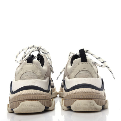Balenciaga Fabric Mesh Womens Triple S Sneakers 37 Beige Black 7 of 10