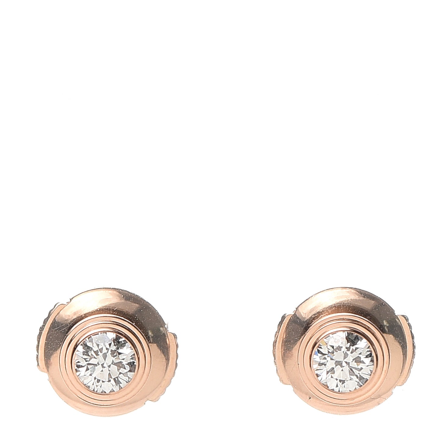 18K Pink Gold Diamond MM D'Amour Earrings