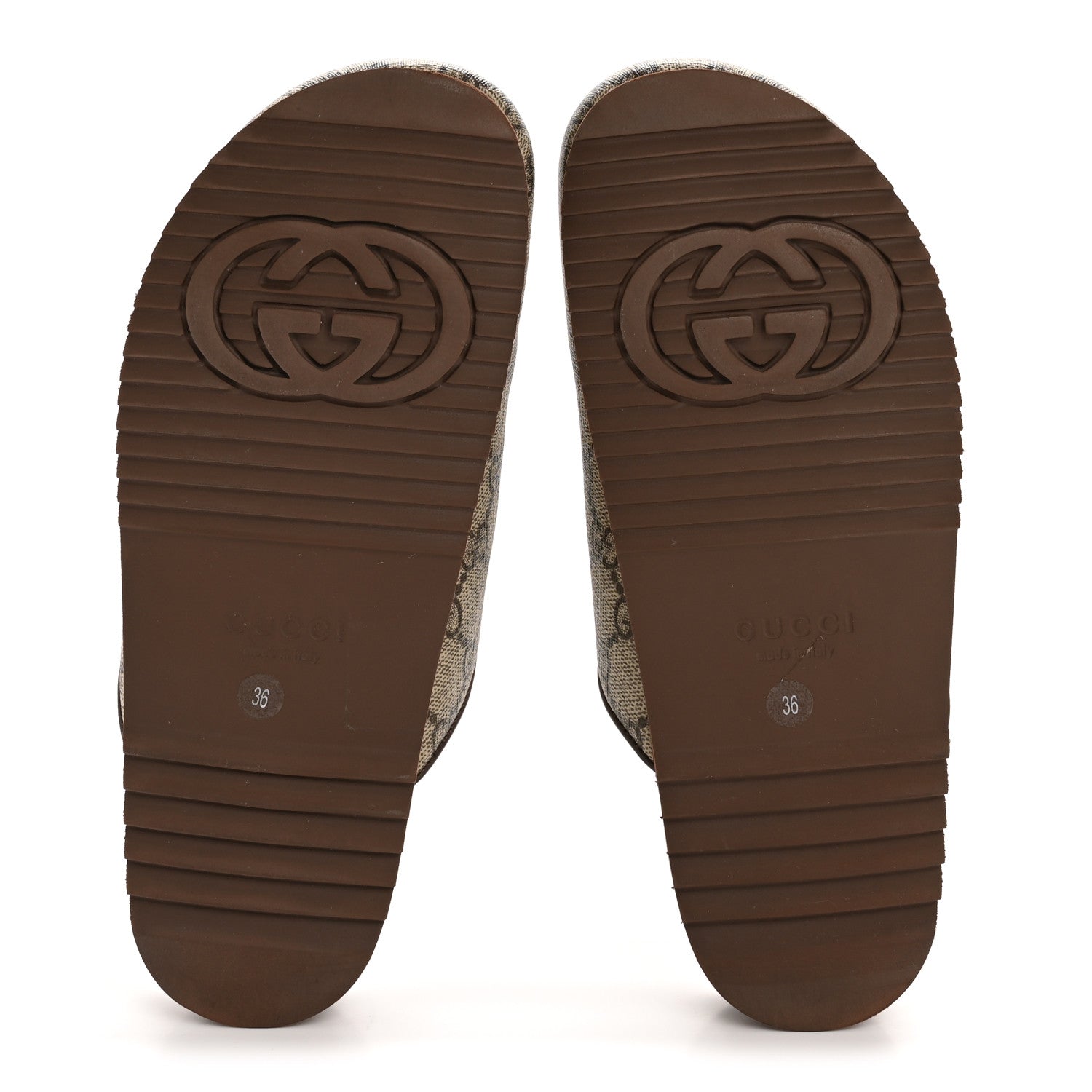 Gucci GG Supreme Monogram Miro Soft Calfskin Womens Horsebit Slippers 36 Beige Ebony New Acero 6 of 11