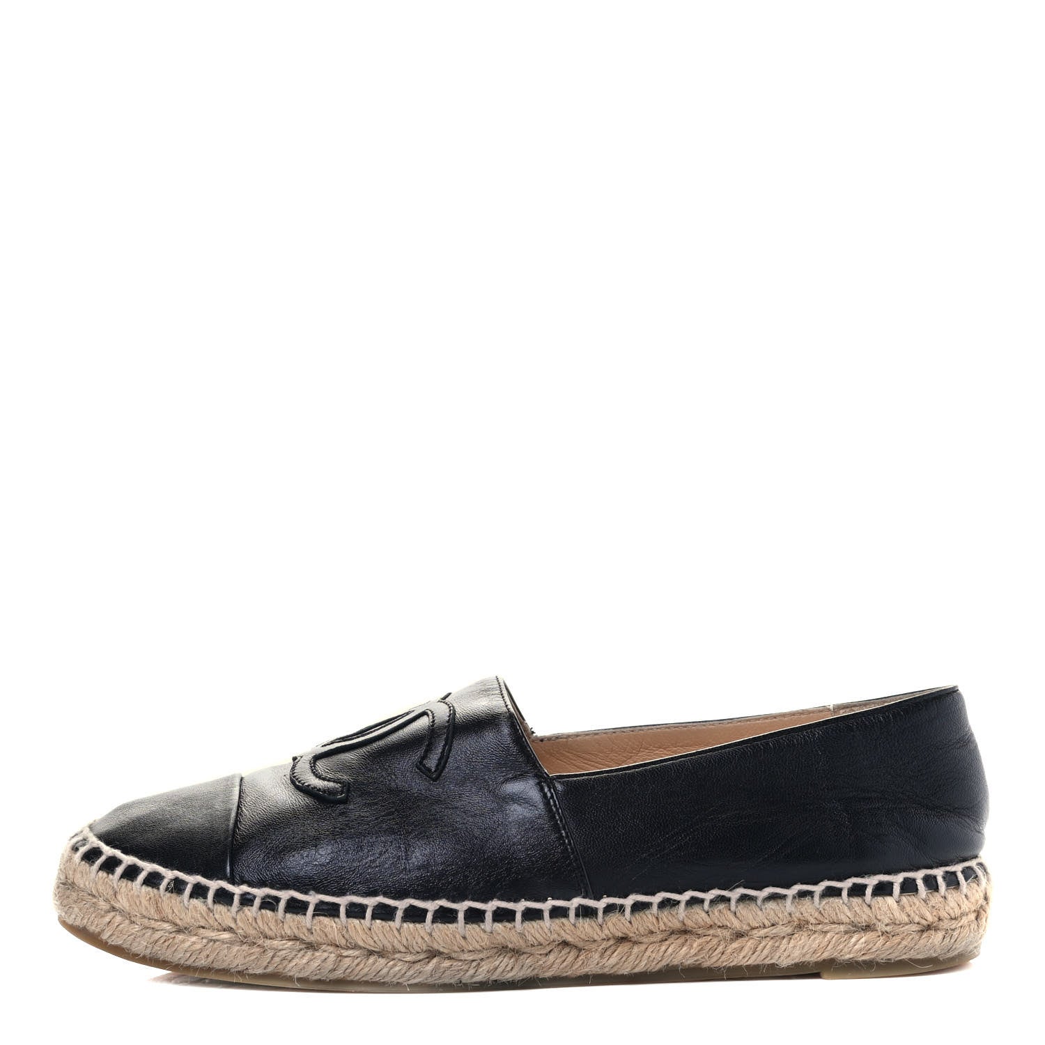 Chanel Lambskin CC Espadrilles 37 Black 1 of 8