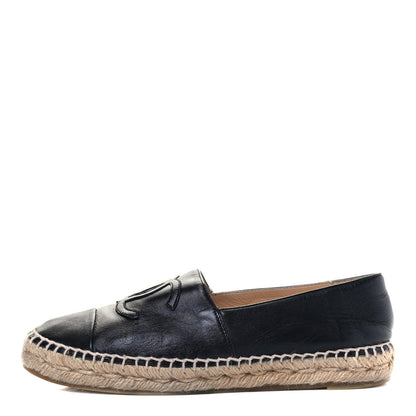 Chanel Lambskin CC Espadrilles 37 Black 1 of 8
