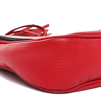 Gucci Pebbled Calfskin Medium Soho Flap Crossbody Tabasco Red 8 of 9