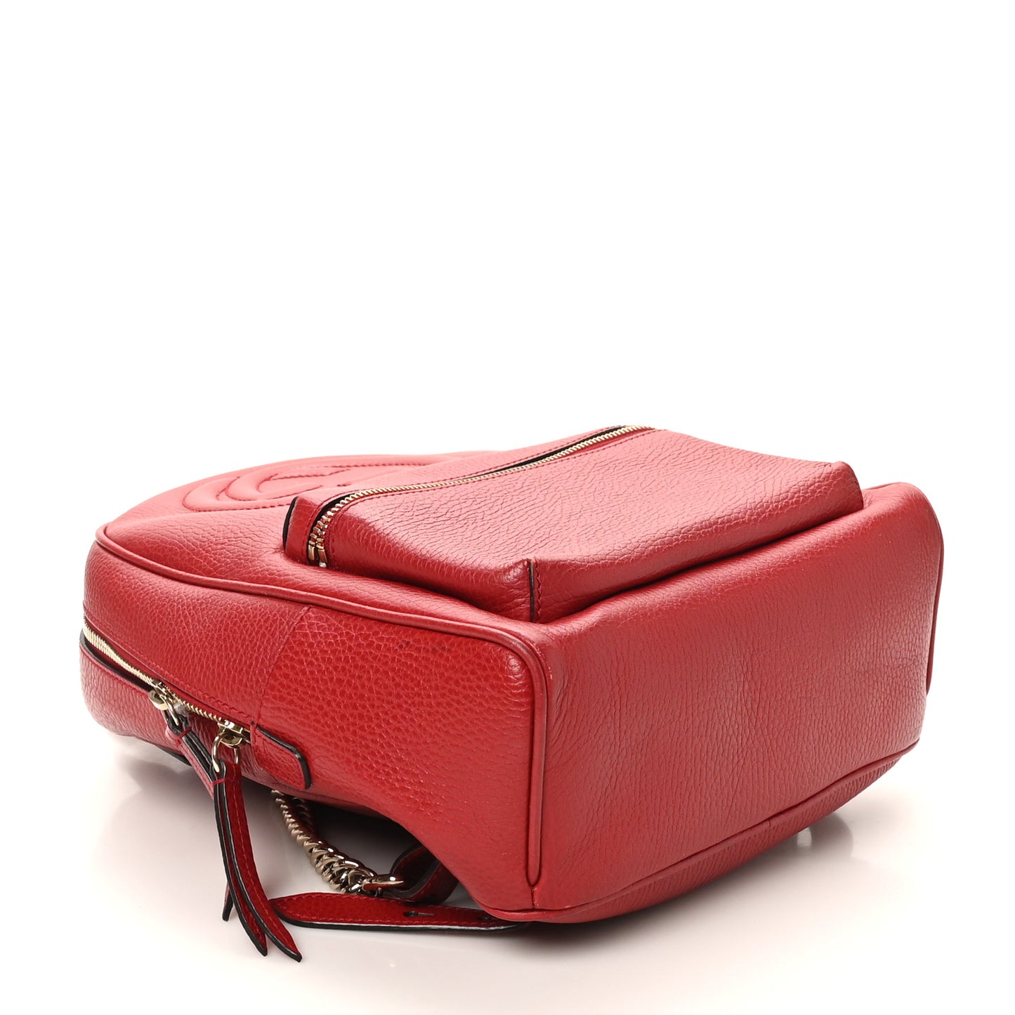 Pebbled Calfskin Soho Chain Backpack Hibiscus Red